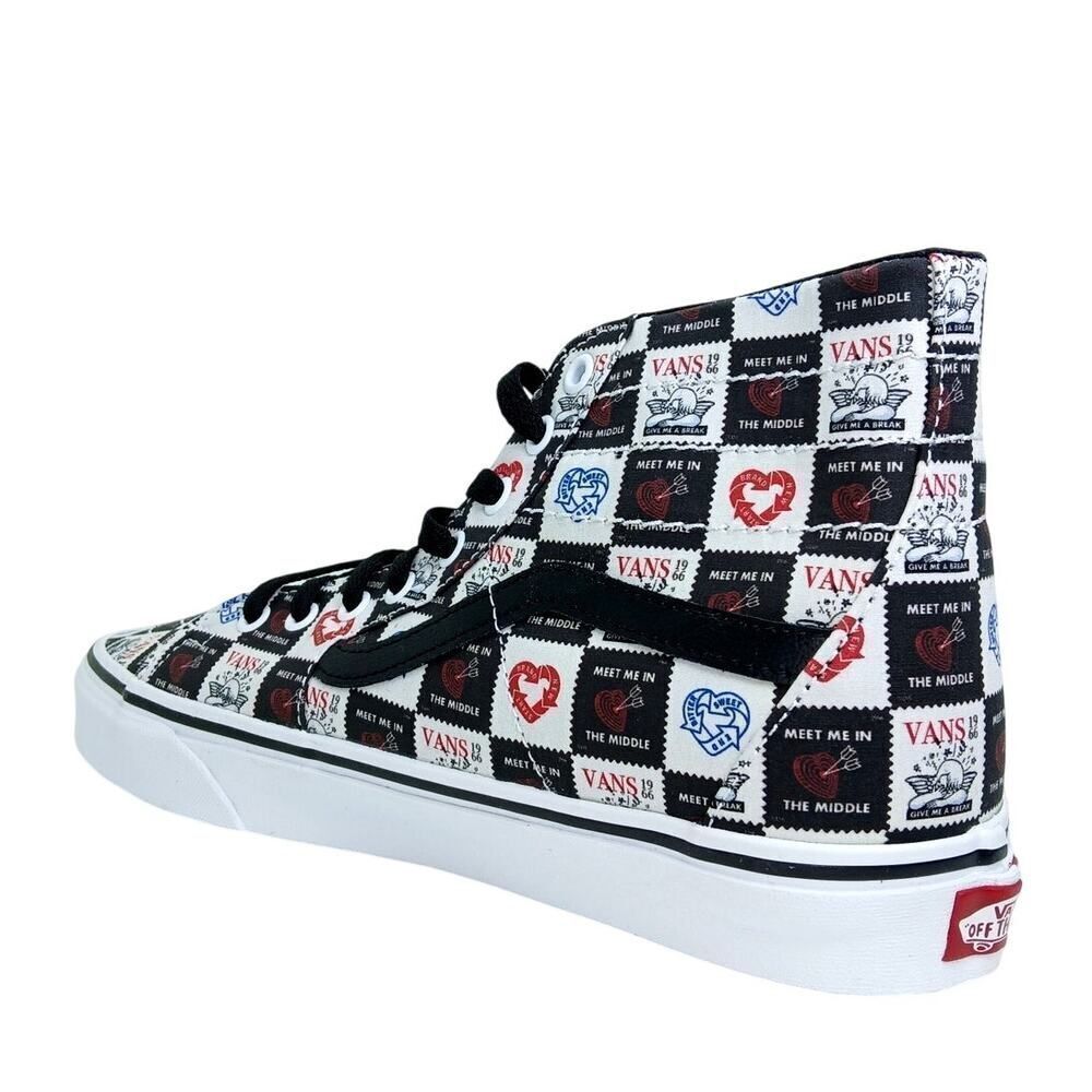 Vans SK8 Womens New w/Tags Hi Top Love Letters Black White Sneakers - Size 10 - Picture 3 of 8